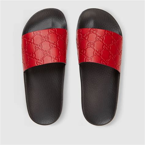 gucci red slide|thick gucci slides.